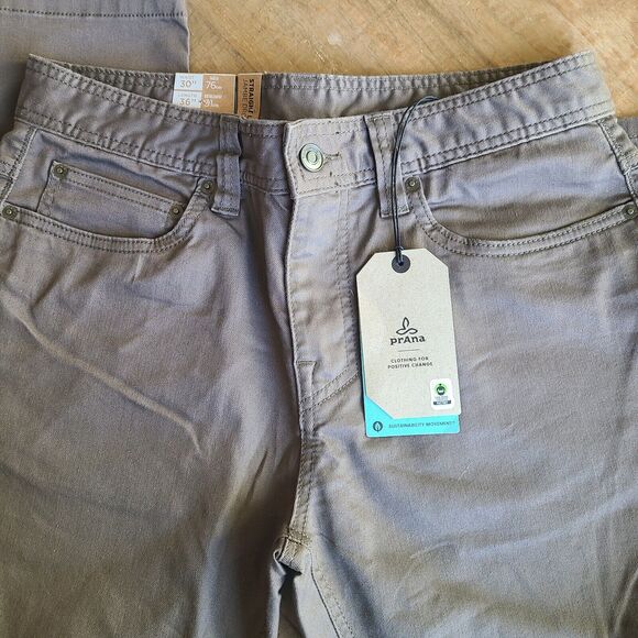 Prana Mens 30x36 Brown Mud Bridger Jean 5 Pocket Denim Outdoor Straight Slim NEW - Picture 7 of 7